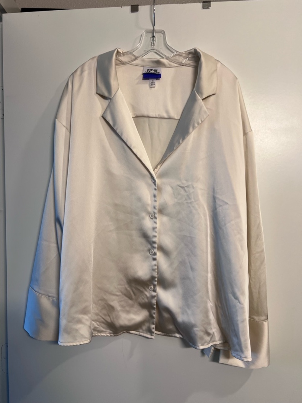 Future Collective Long sleeve silky Button up top